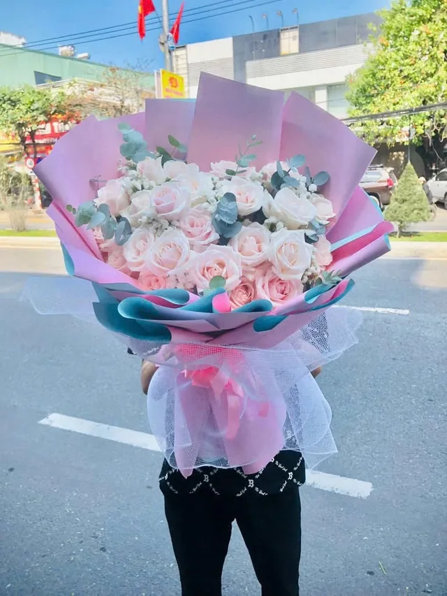 粉白玫瑰・粉藍包裝